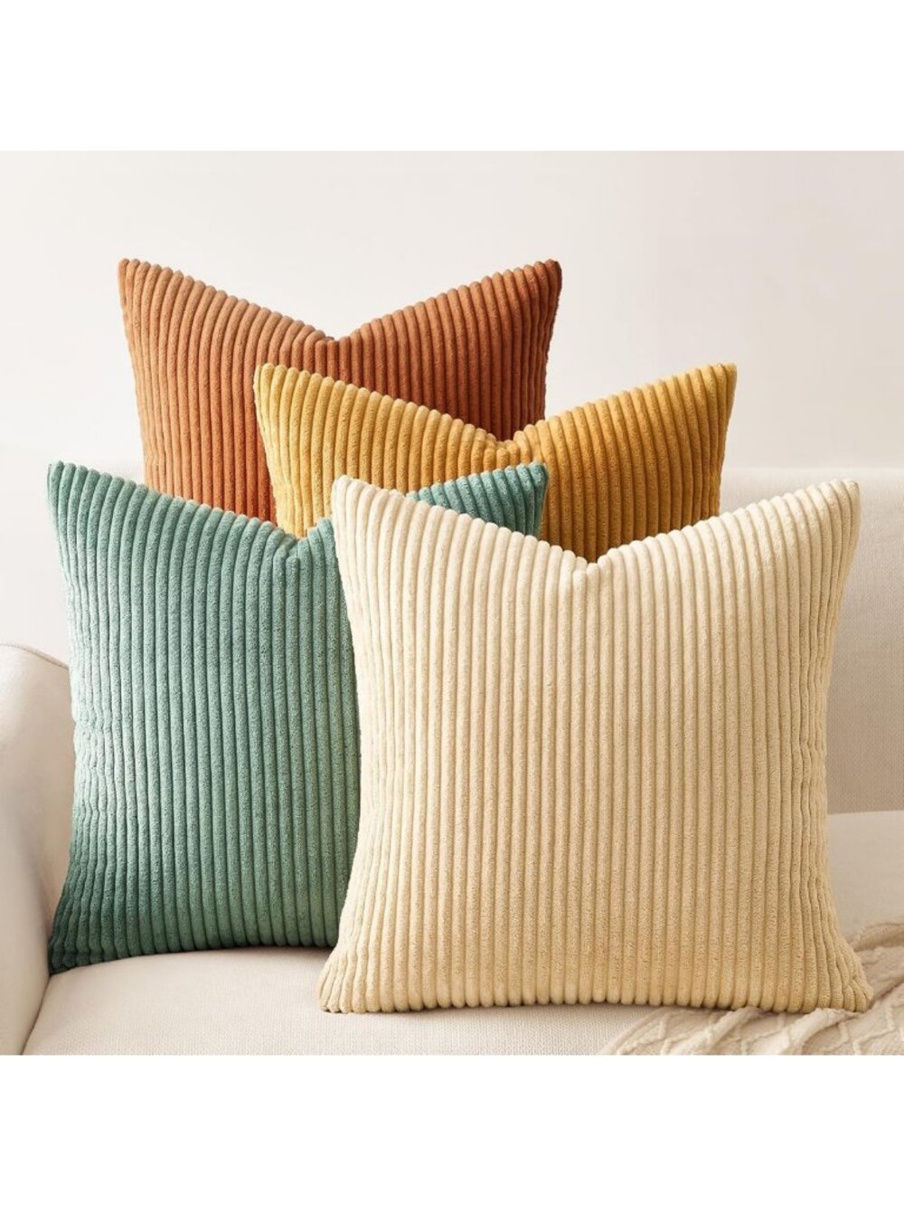 Set of 4 Soft Velvet Throw Pillow Covers - Modern Double-Sided, Boho Farmhouse